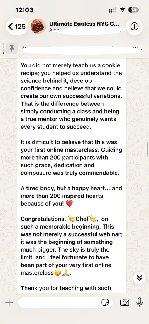 Message from a masterclass student