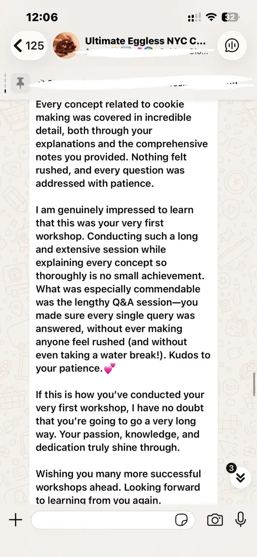 Message from a masterclass student
